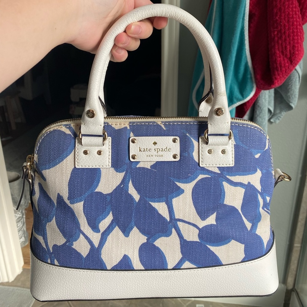 Kate spade white blue rachelle bag
